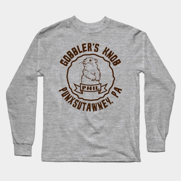 Punxsutawney Phil Groundhog Day Long Sleeve T-Shirt by Mike Ralph Creative